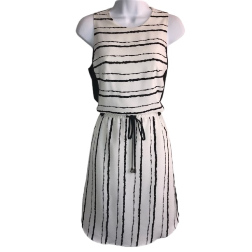 Vince Camuto Black and White Striped Dress